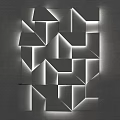 Modern Geometric Shaped Decorative Light With Wall Mounted Pattern And Edge Lighting 3d model