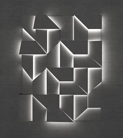 Modern Geometric Shaped Decorative Light With Wall Mounted Pattern And Edge Lighting 3d model