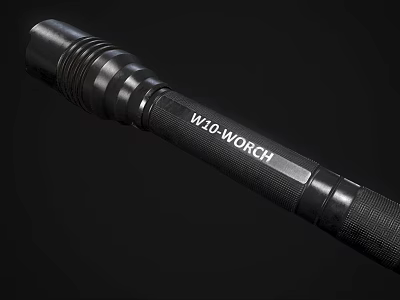 WEIGWORCH Black Metal Flashlight With Textured Grip And Durable Construction Design 3d model