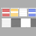 Various Colored Roller Shutters With Striped And Solid Designs For Exteriors
