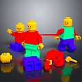 Colorful Lego Figures With Scattered Fun Shaped Parts In Kids Toy Set
