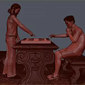 Modern Double Chess Game Chess Chinese Chess Board 3d model