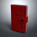 Red Crocodile Texture Leather Case With Black Buckle Closure Design