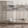 Modern partition glass screen partition 3d model