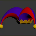 Vibrant Red Purple Jester Hat With Golden Bells Classic Design Accessory