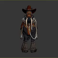 Steampunk Cowboy Decorative Horse With Red Saddle Hat And Tusk Ornaments