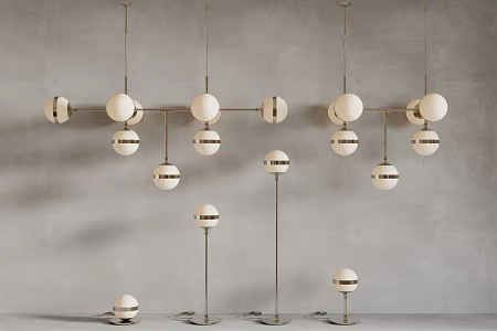 Modern combination lamp chandelier floor lamp table lamp 3d model