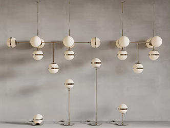 Modern combination lamp chandelier floor lamp table lamp 3d model