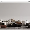 Modern sofa coffee table combination 3d model