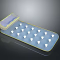 Laboratory Tray With Transparent Light Blue Surface Yellow Edges And White Sample Wells Cover