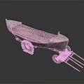 Traditional Wooden Boat With Wheeled Carriage Structure And Wooden Planks Design
