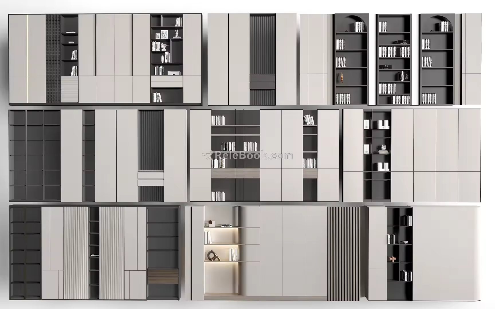 Modern Bookcase Wall Cabinet Display Cabinet Bookshelf 3d model