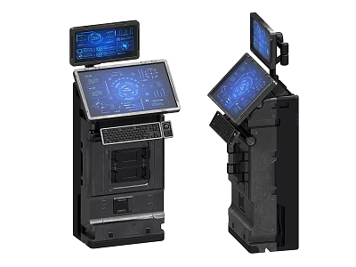 Industrial Control Equipment With Multiple Touch Screens And Operation Panels 3d model