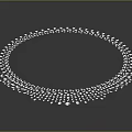 Elegant Sparkling Diamond Necklace With Circular Design And Hanging Diamond Pendants