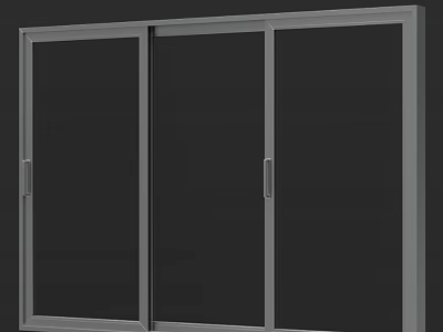 Modern Casement Windows With Gray Aluminum Frame And Clear Glass Panels Design 3d model
