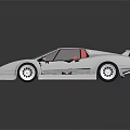 Silver Classic Sports Car With Red Interior And Rear Spoiler Design