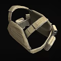 Game Movie Character Wearing Brown Military Style Tactical Vest With Multiple Pockets And Thick Straps