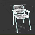 Modern Sleek Leather Upholstered Chair With Chrome Metal Frame And Armrests