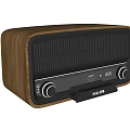 Philips Classic Retro Audio Speaker With Wooden Casing FM Radio Black Front Panel And Control Knobs 3d model