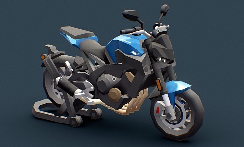 Modern Motorcycle Sci-Fi Motorcycle Cartoon Motorcycle 3d model