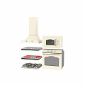 Modern Kitchen Appliances Featuring Gas Stove Electric Cooktop Built In Oven And Range Hood
