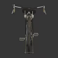 Vintage Classic Motorcycle With Black Seat Large Wheels And Metal Frame Design