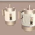 Two Silver Electric Motors With Cooling Fins And Terminal Box Design