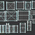 Different Fence Panel Designs With Metal Frame Structures For Outdoor Use 3d model