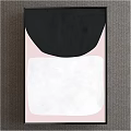 Abstract Painting With Black Pink And White Color Blocks For Modern Wall Decor