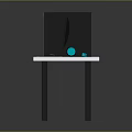 Gaming Desk Setup With Computer Tower Monitor Game Screen Keyboard Mouse Pad And Dumbbell