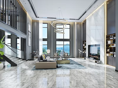Modern Duplex Living Room Living Room 3d model