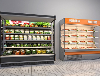 Spicy Hot Food Selection Cabinet Refrigerated Freezer Vegetable Display Cabinet Meat Skewers Fresh-keeping Cabinet Roast Skewers Optional Freezer Meat Skewers Freezer 3d model