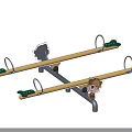 Fun Playground Seesaw Equipment With Cartoon Animal Design Green Footrests And Metal Frame