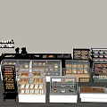 Modern Bread Display Rack Bread Refrigerated Container Bread Shelf Dessert Shop Shelf Bakery Kitchen Equipment 3d model