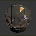 Unique Rustic Helmet with Vintage Design Colorful Decorations and Rusty Finish for Stylish Apparel