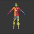 Man in Red and Yellow Kappa Jersey with Number 55 Standing on Football