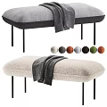 Modern Upholstered Sofa Bench With Slender Metal Legs Multiple Color Options For Home Interior Decor