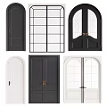 Stylish Double Doors Designs In Black White Featuring Glass Panels And Arched Shapes