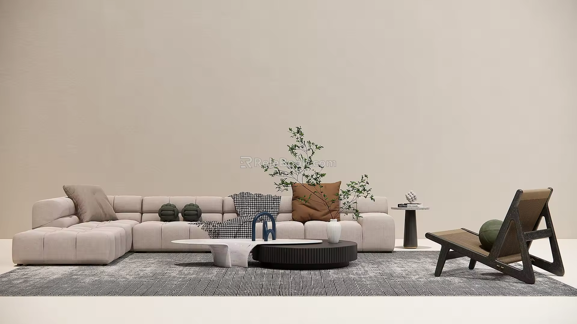 Modern fabric sofa combination 3d model