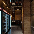 Elegant Modern Restaurant Interior With Wooden Decor Ambient Lighting And Seating Area