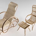 Wicker Stool With Matching Lounge Chair And Armchair For Elegant Seating Design