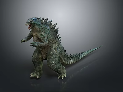 Godzilla Monster 3D Model With Spiked Back Sharp Claws And Standing Posture 3d model