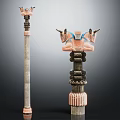 European style ancient stone column 3d model