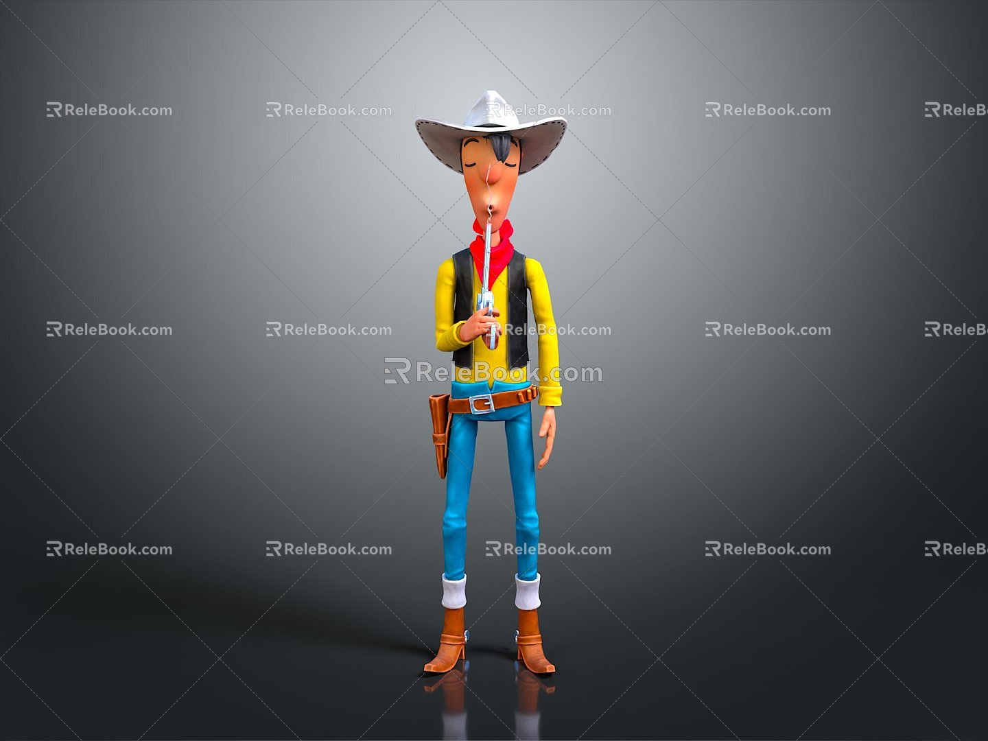 Western Denim Cartoon Denim Denim American Denim Male Characters Male Characters Men Men 3d model