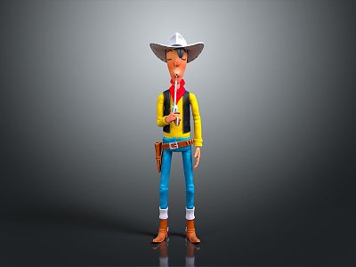 Western Denim Cartoon Denim American Denim Male Characters Male Characters Men 3d model