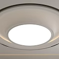Round Ceiling Design With Circular Main Light And Recessed LED Strip Lighting 3d model