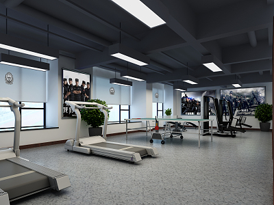 Modern Gym Police Gym 3d model