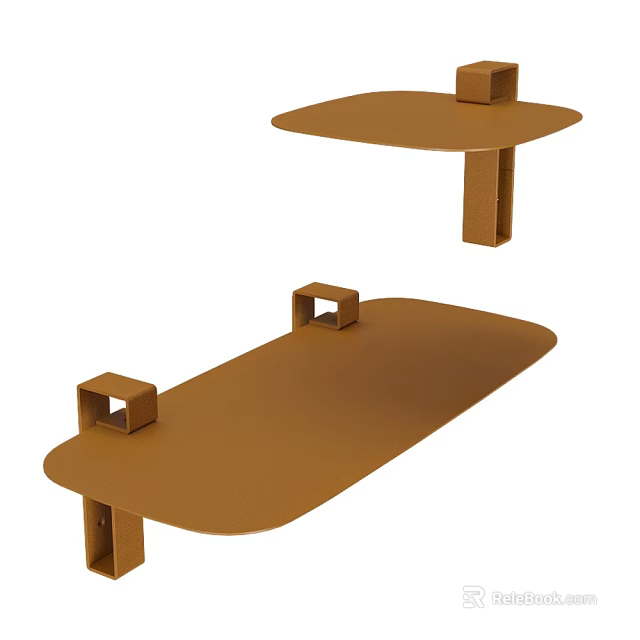 Modern Brown Wall Decor Shelves With Minimalist Design 3d model