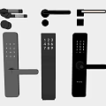Modern smart door lock door handle fingerprint lock door handle fingerprint lock password lock 3d model