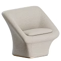 Beige Fabric Single Sofa With Modern Curved Design And Comfortable Seat